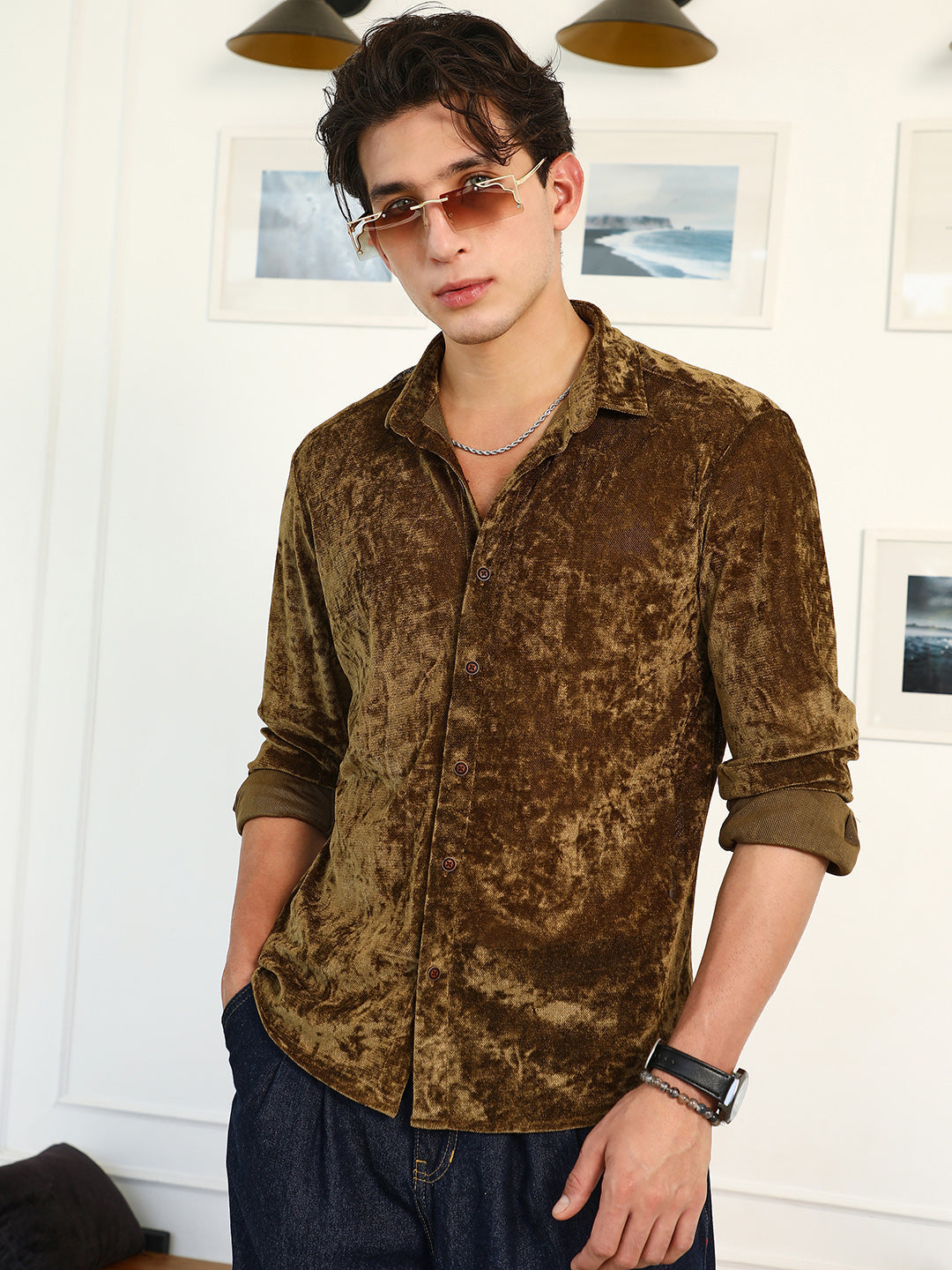 Solid Velvet Shirt