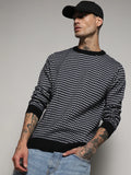 Contrast Textured Knit Sweater