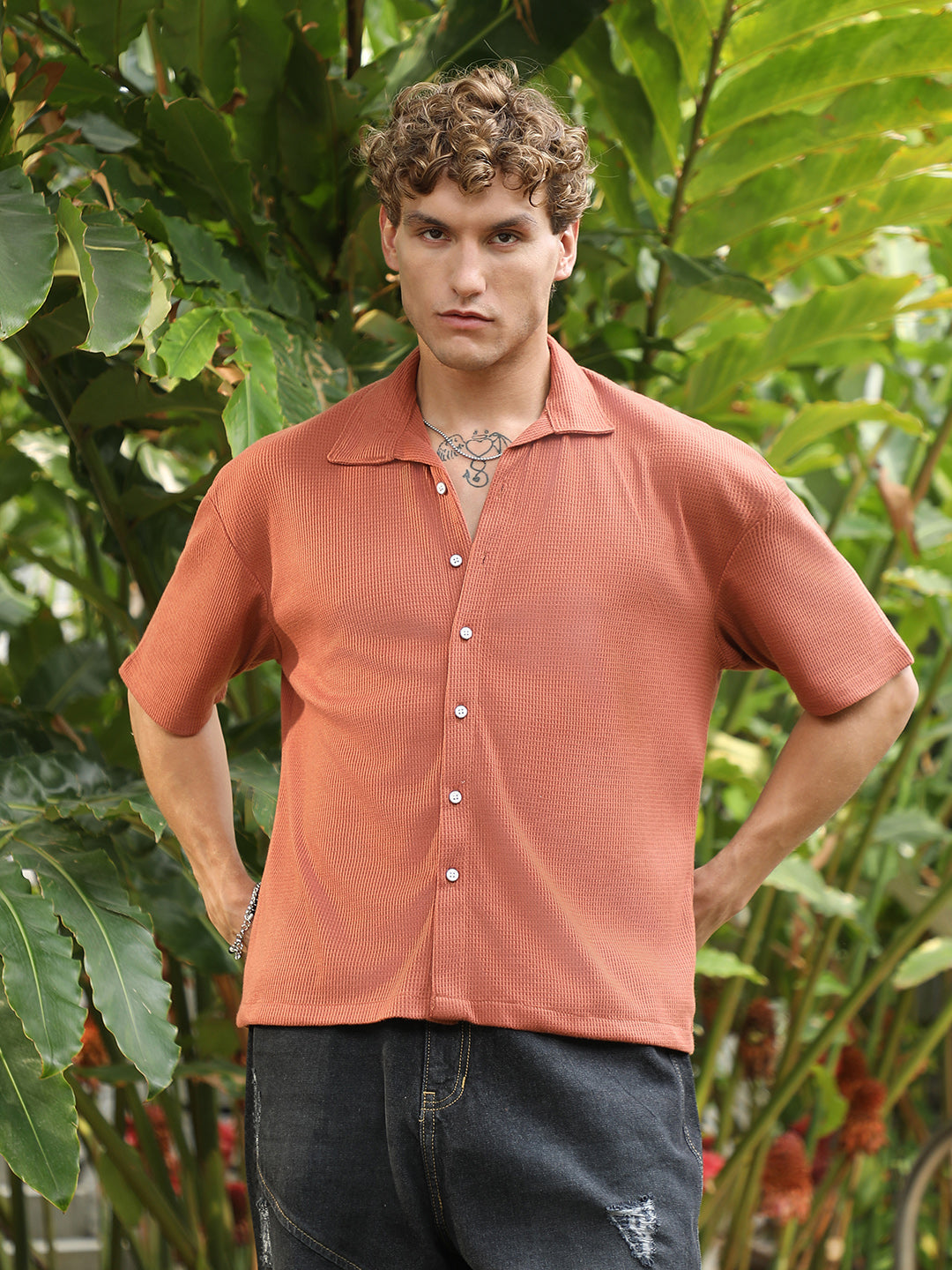 Waffle-Knit Shirt