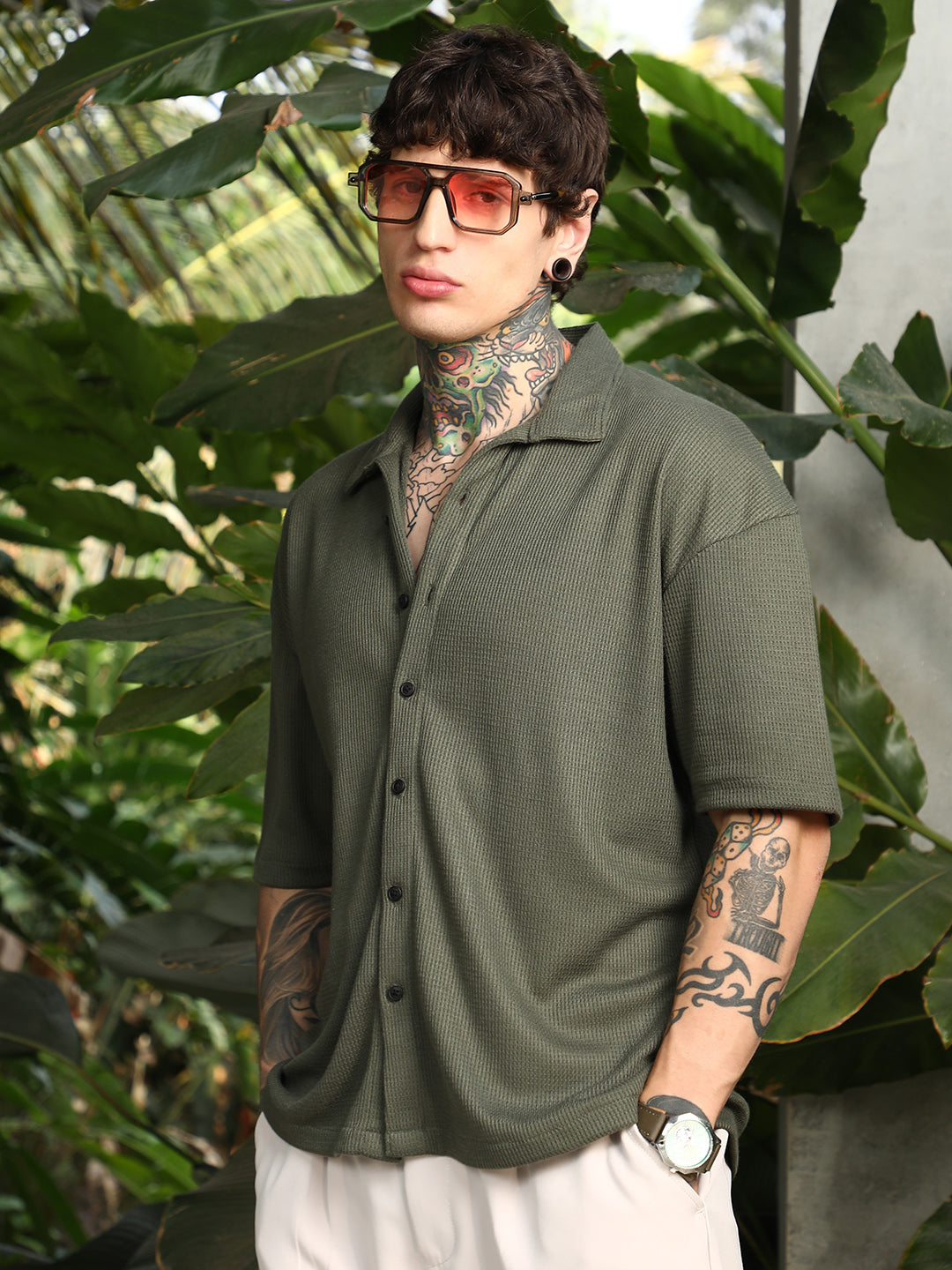 Waffle-Knit Shirt