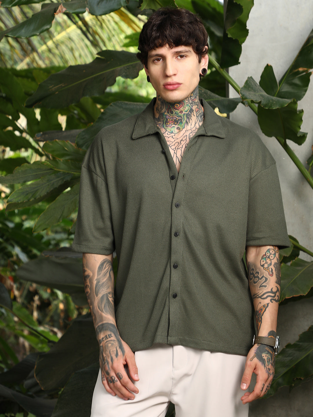 Waffle-Knit Shirt