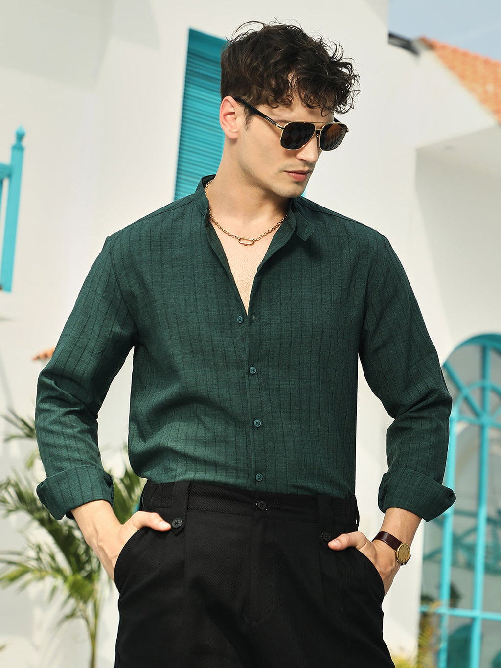 Pinstriped-Tactile Shirt