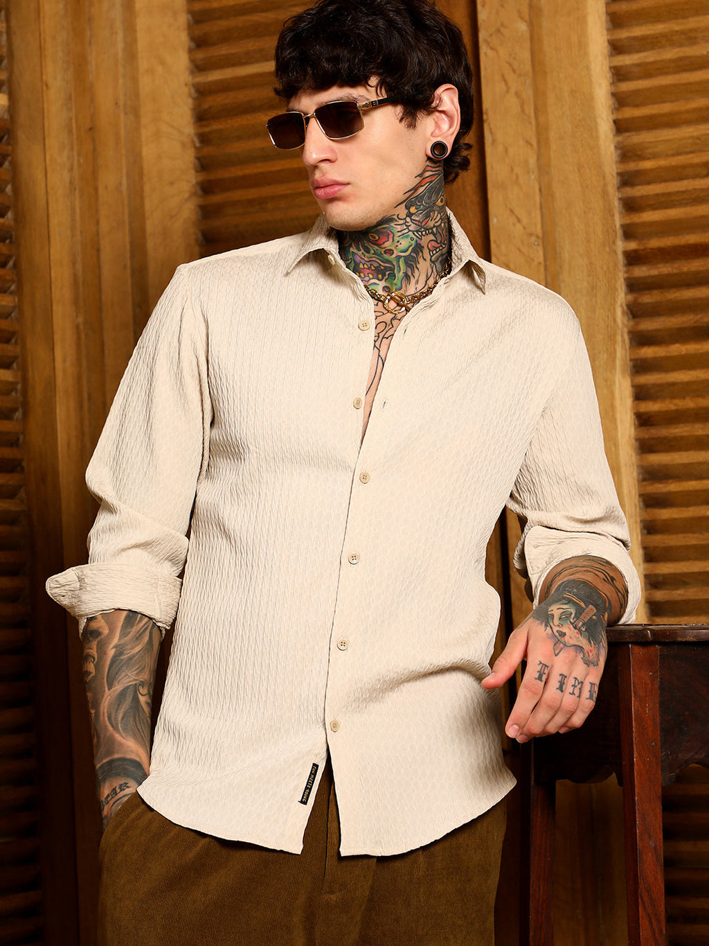 Braid-Lined Tactile Shirt