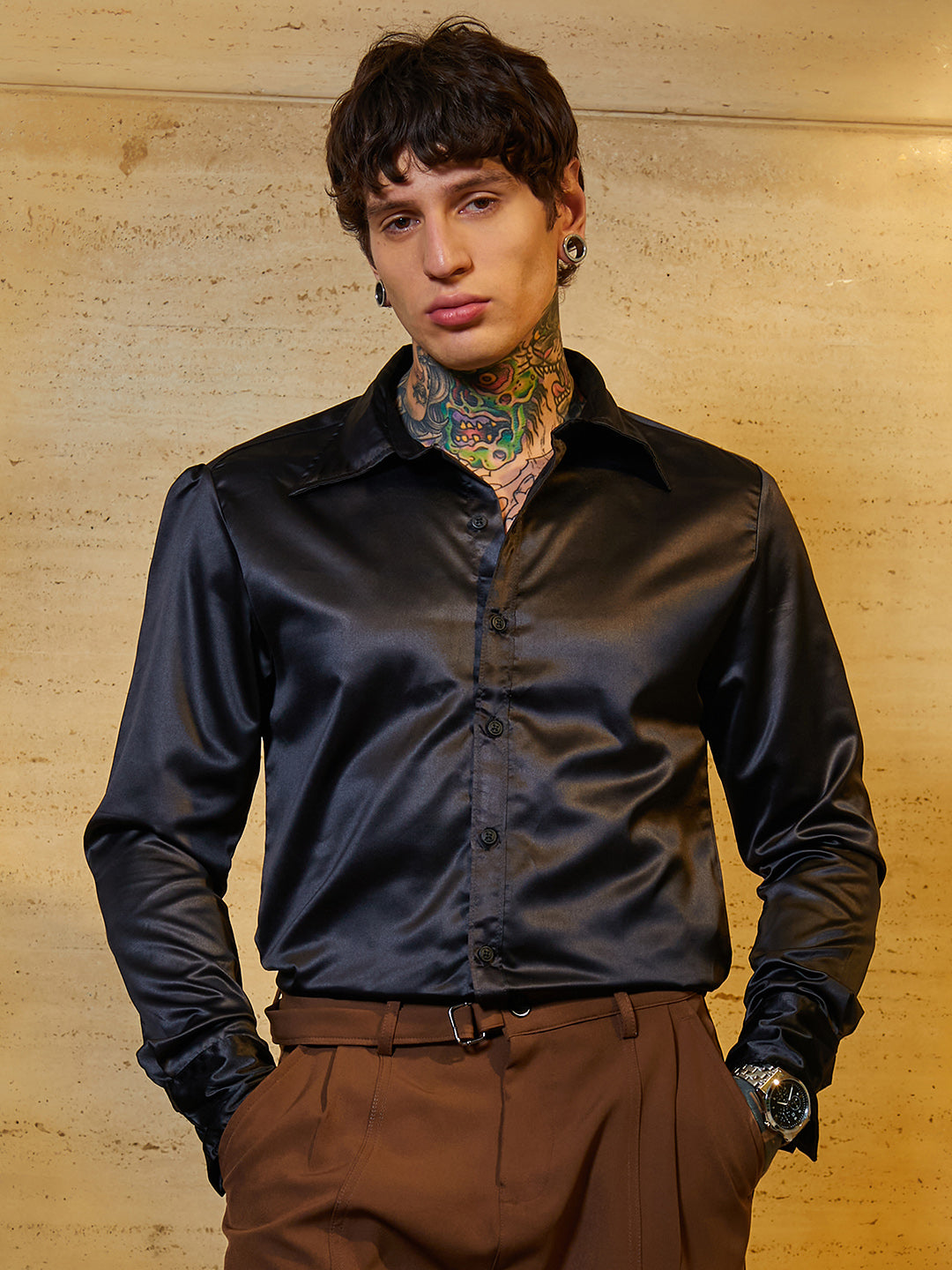 Solid Satin Shirt