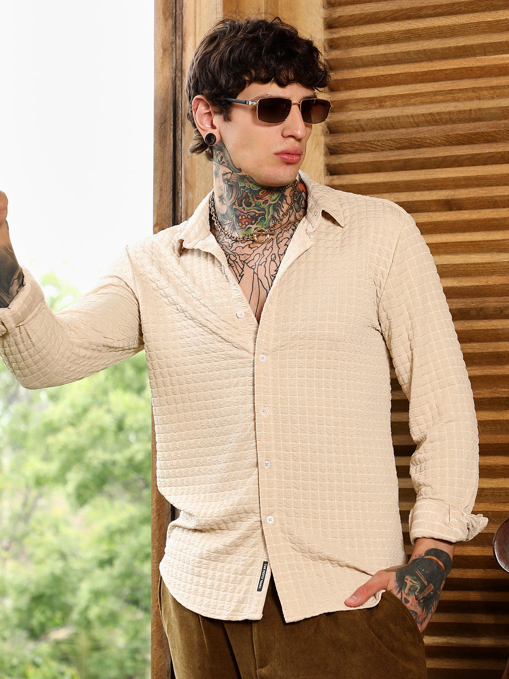 Cube-Textured Shirt