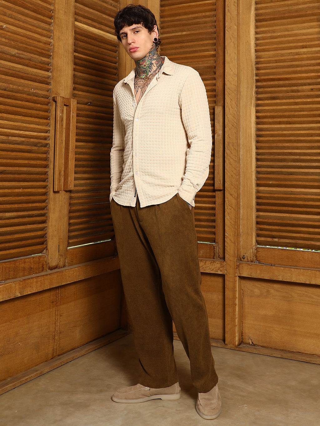 Cube-Textured Shirt