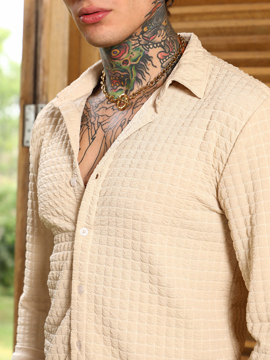 Cube-Textured Shirt