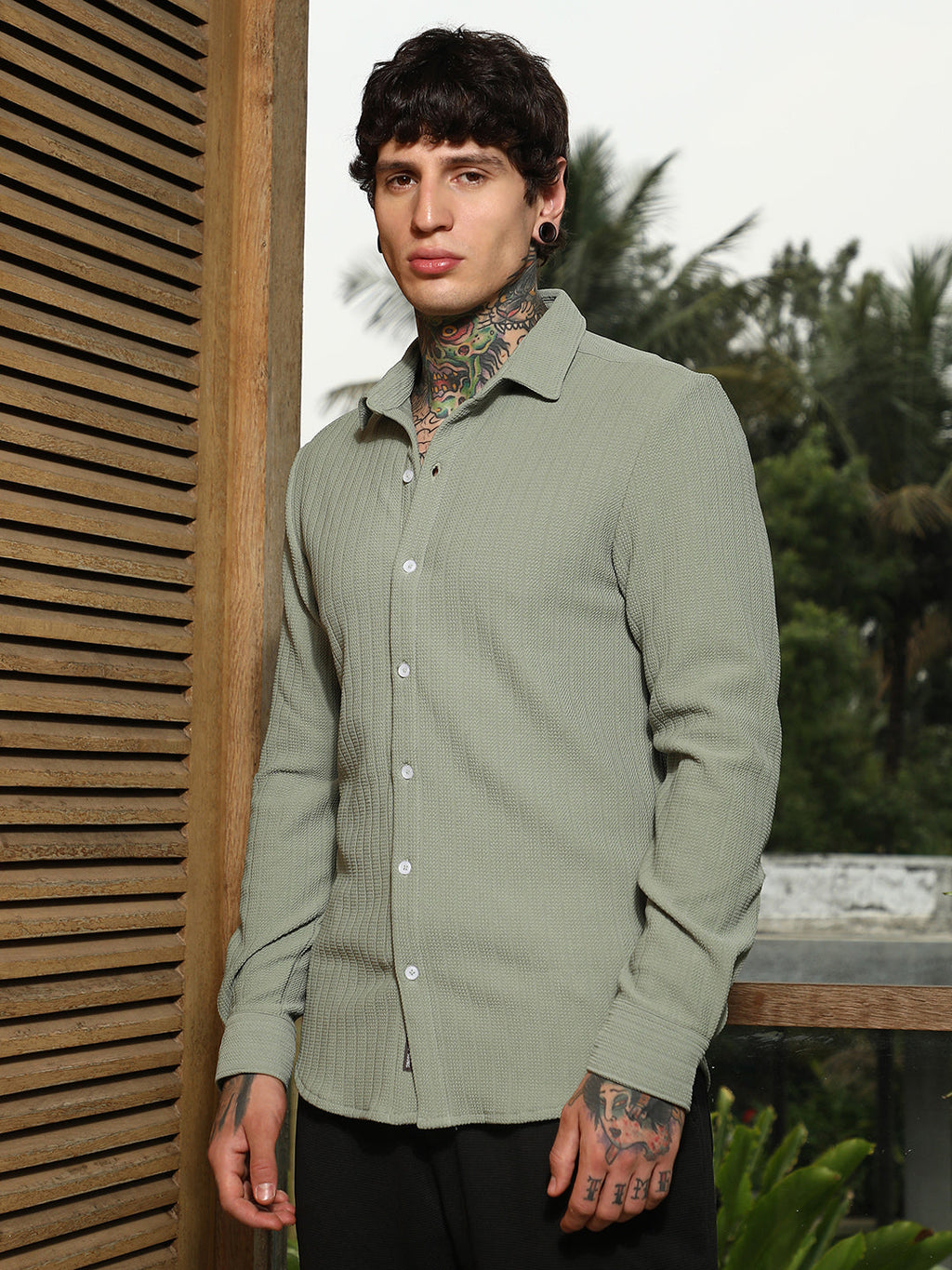 Rope-Textured Shirt