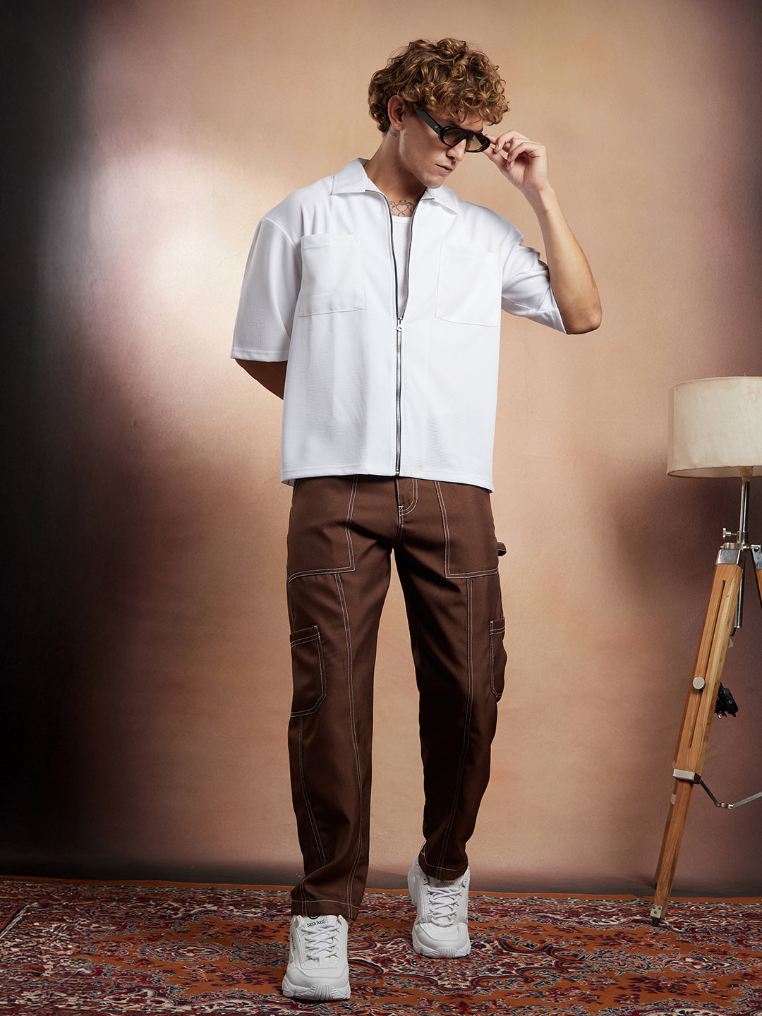 Waffle-Utility Oversized Shirt