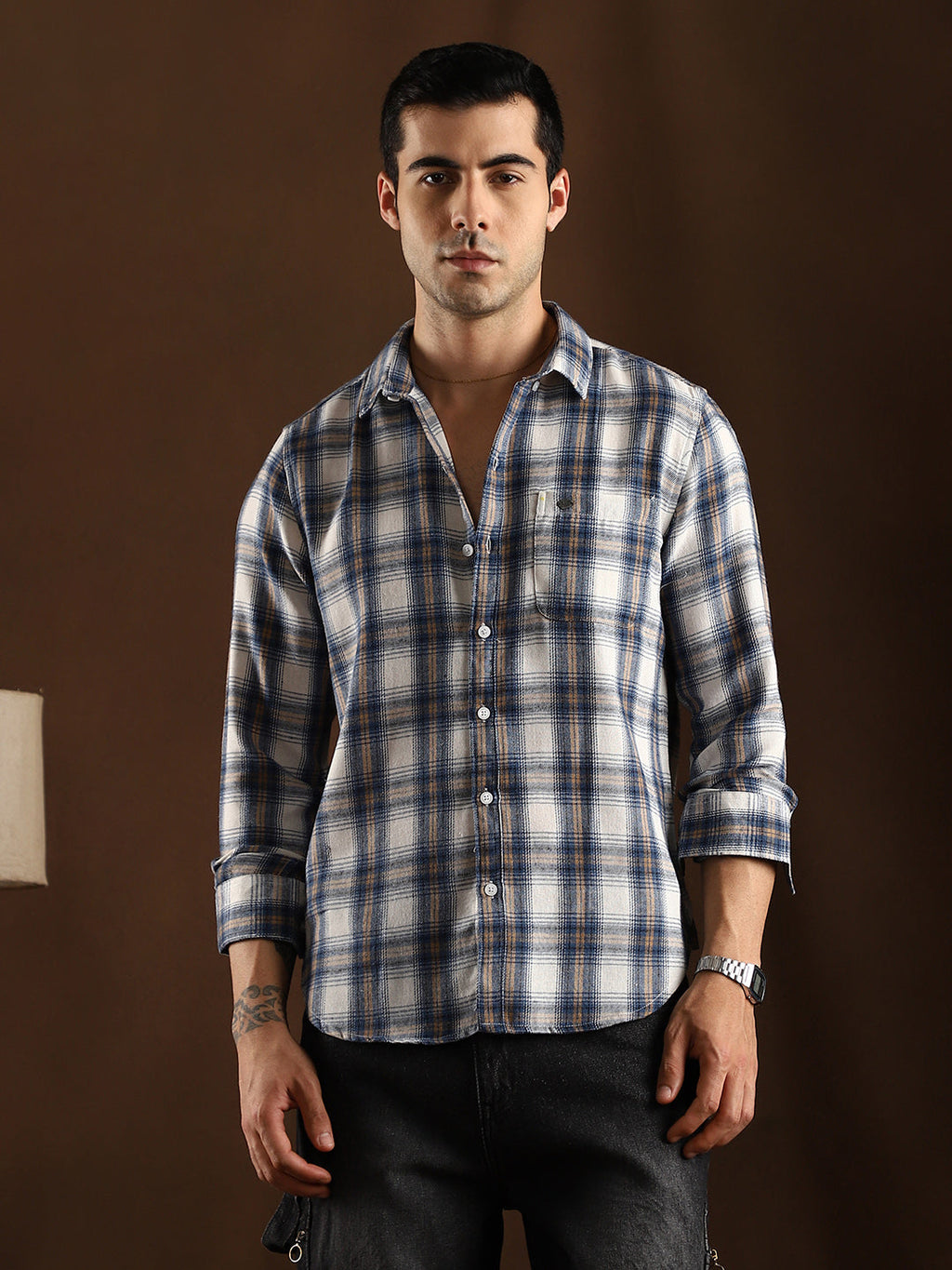Gradient-Check Regular Shirt