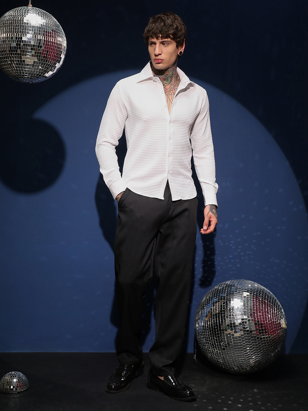 Grid-Textured Shirt