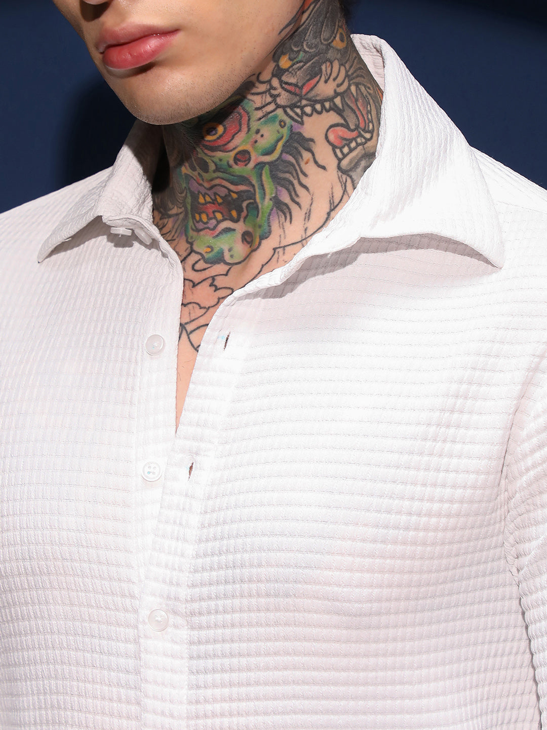 Grid-Textured Shirt