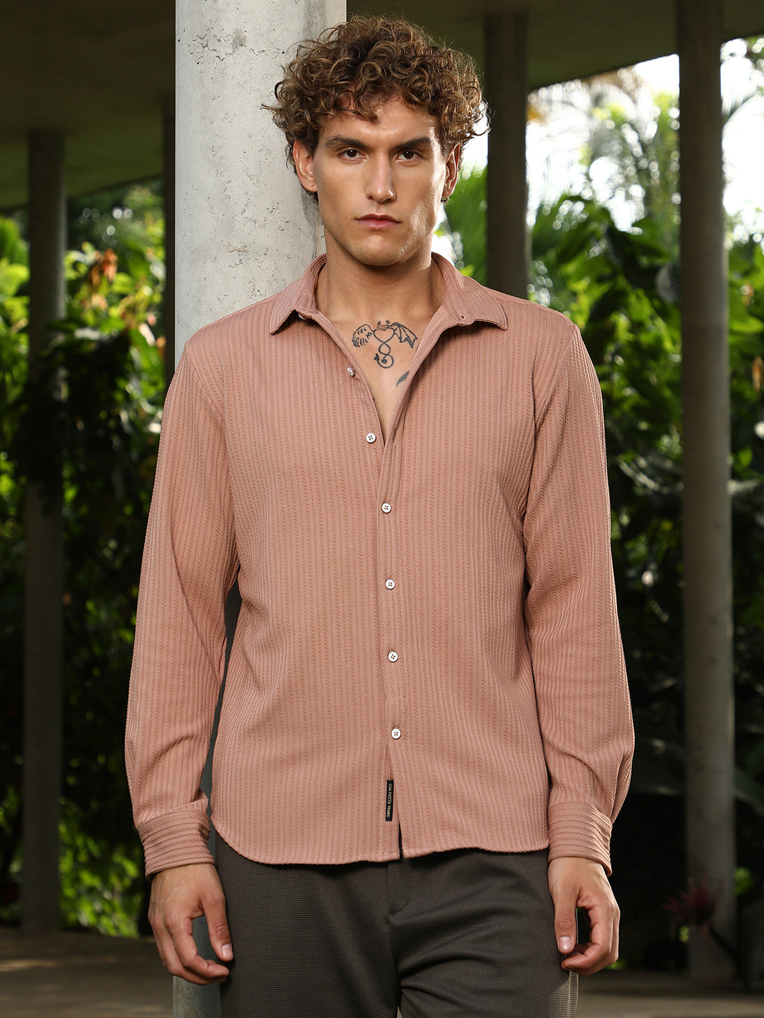 Rope-Striped Tactile Shirt