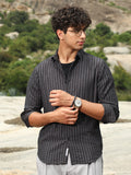 Edgy-Stripe Jacquard Shirt