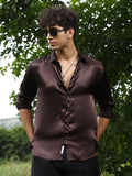 Gleaming Crushed-Satin Shirt