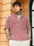 Geometric-Crochet Cuban Oversized Shirt