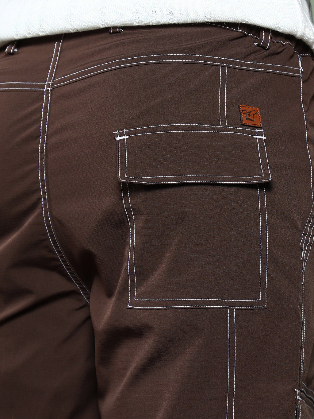 Contrast-Stitch Utility Trousers