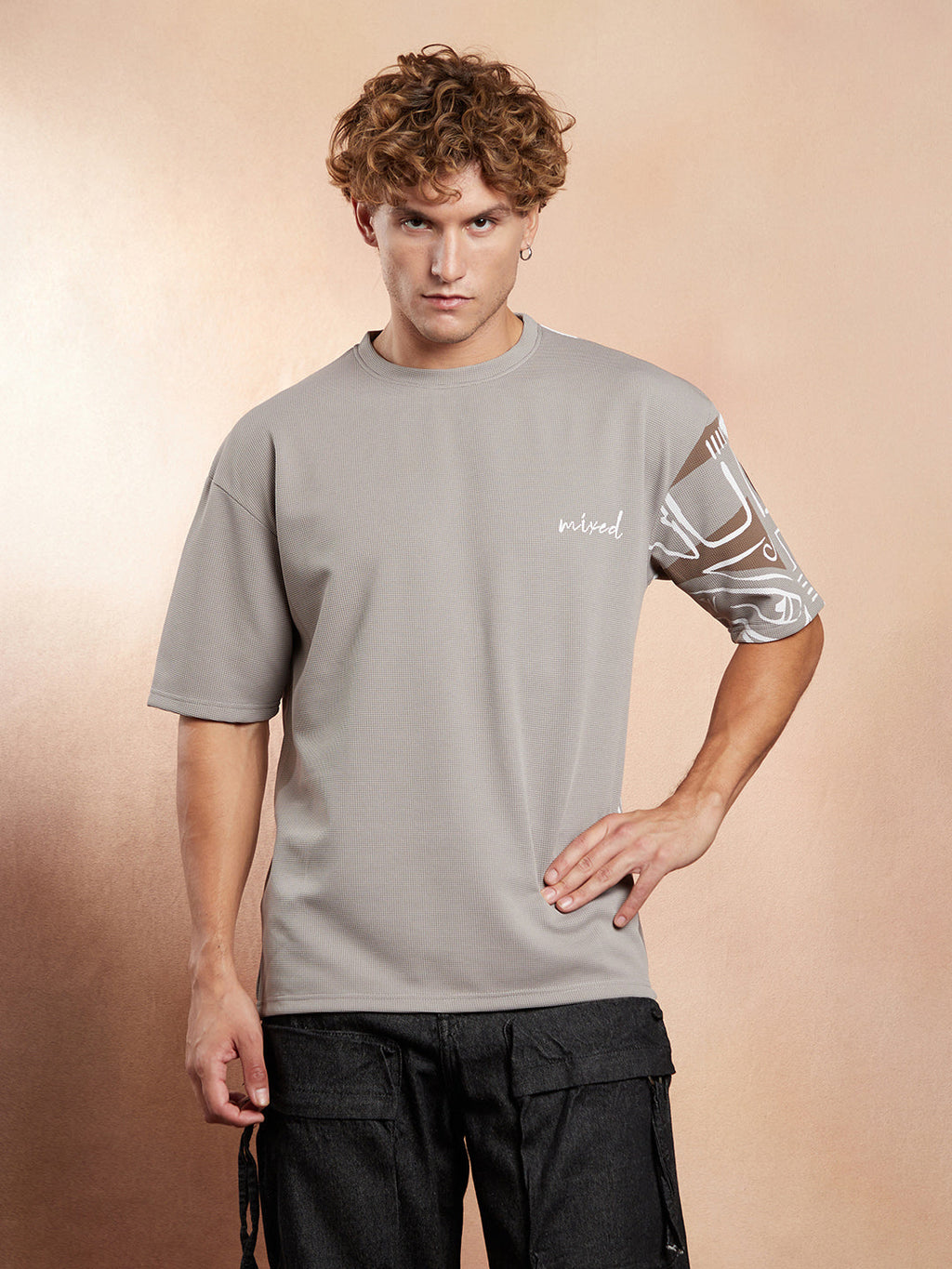 Boxy Folk-Wave T-Shirt